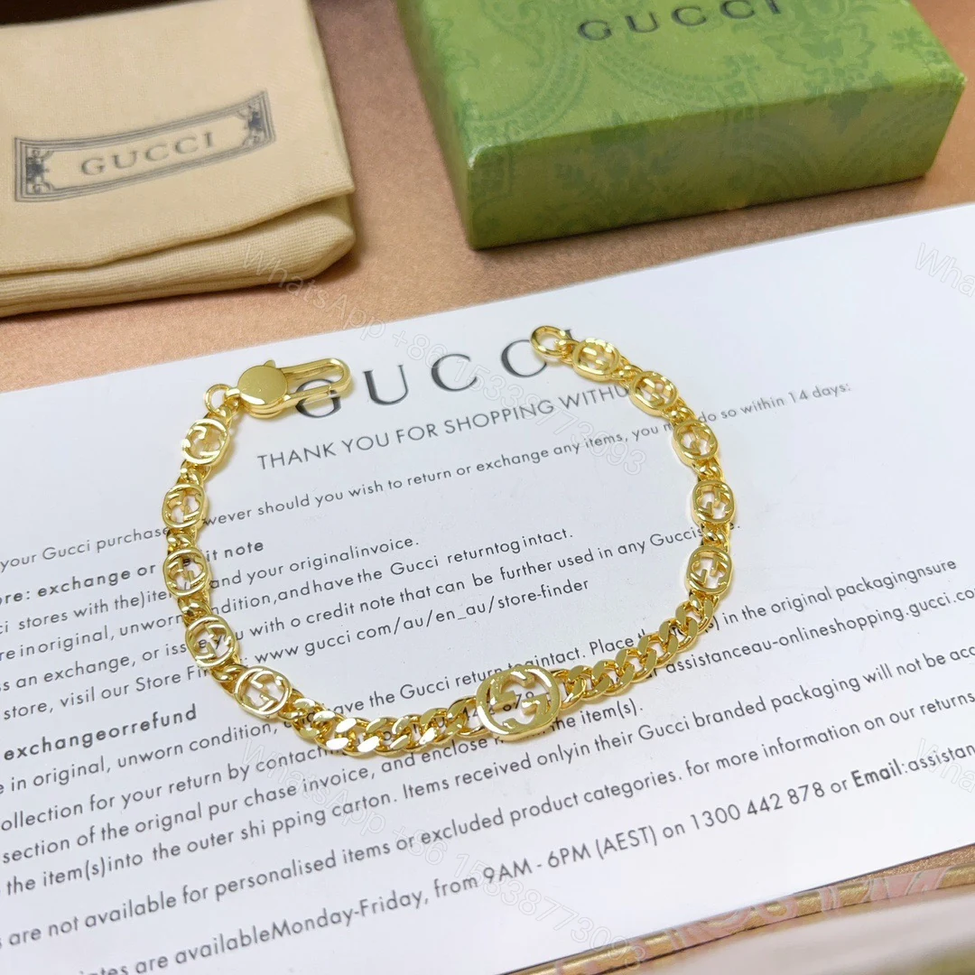 Gucci 高仿金色手鍊 女款經典雙G設計 精緻輕奢必備款 — view 1