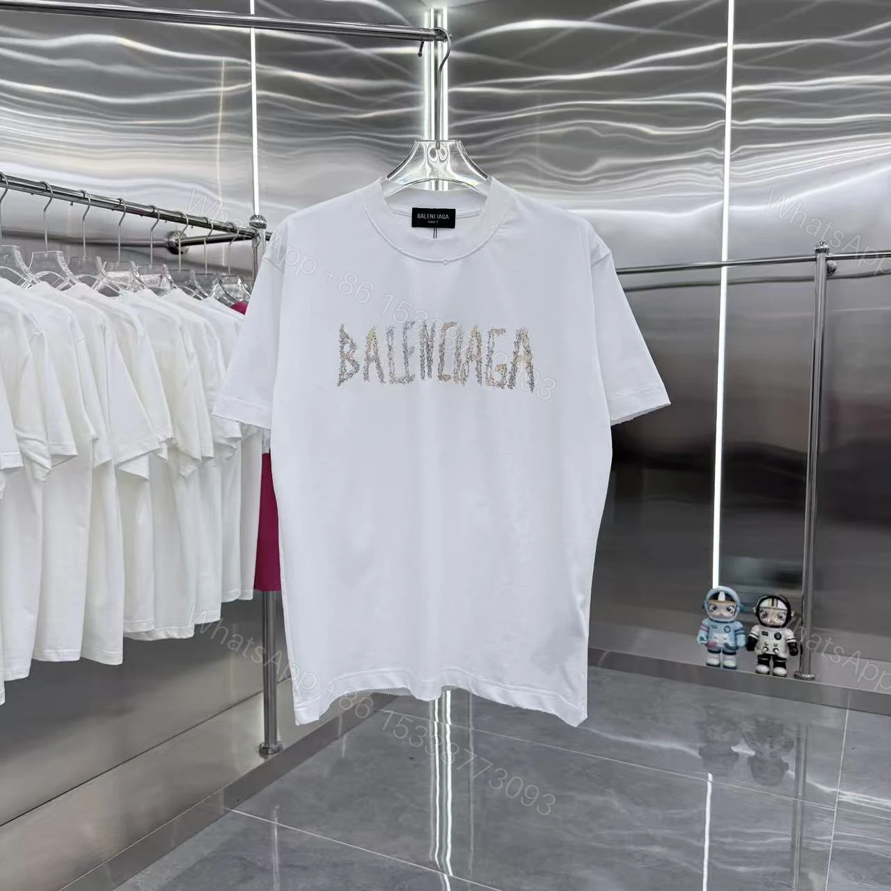 Balenciaga 一比一 男款 字母刺繡短袖T恤 潮流百搭款 — view 1