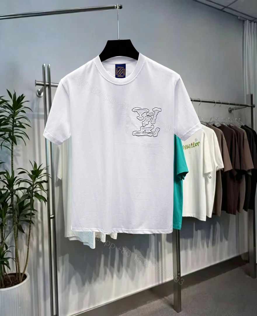 LV 原單男款立體LOGO短袖T恤 白色潮流休閒款 — view 1
