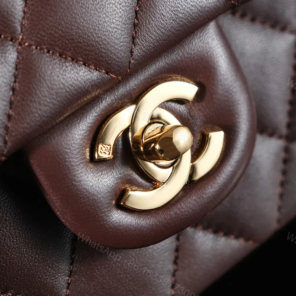 View 5 of Chanel classic Mahroon colour with gold hardware
