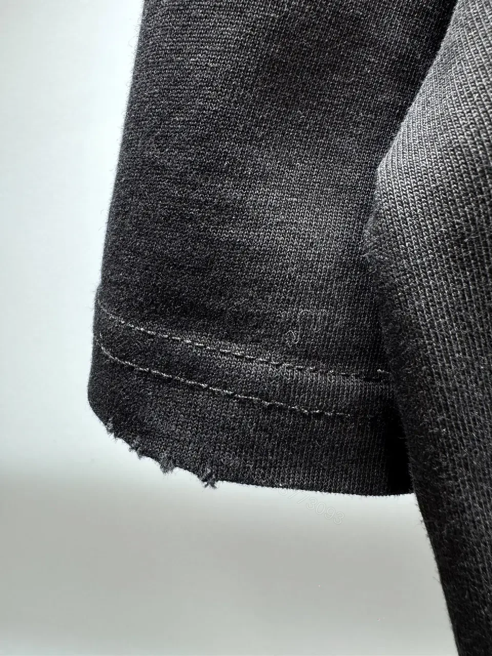 View 7 of Black Cotton Tee Subtle Crest Embroidery, Relaxed Fit, Premium Comfort