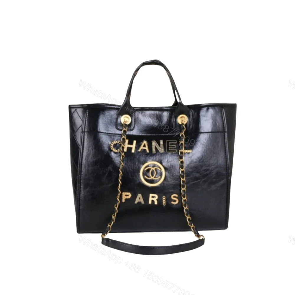 Chanel Deauville Shopping Tote Bag Black 38Cm — view 1
