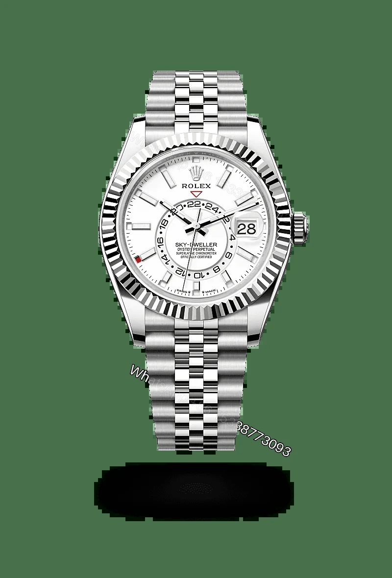 Super Clone Silver Rolex Sky Dweller White Dial — view 1