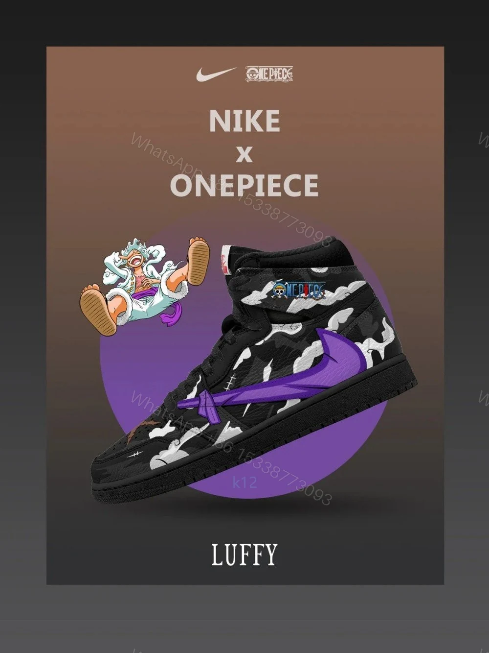 Monkey D. Luffy V.8 Custom TS High Jordan 1 — view 1