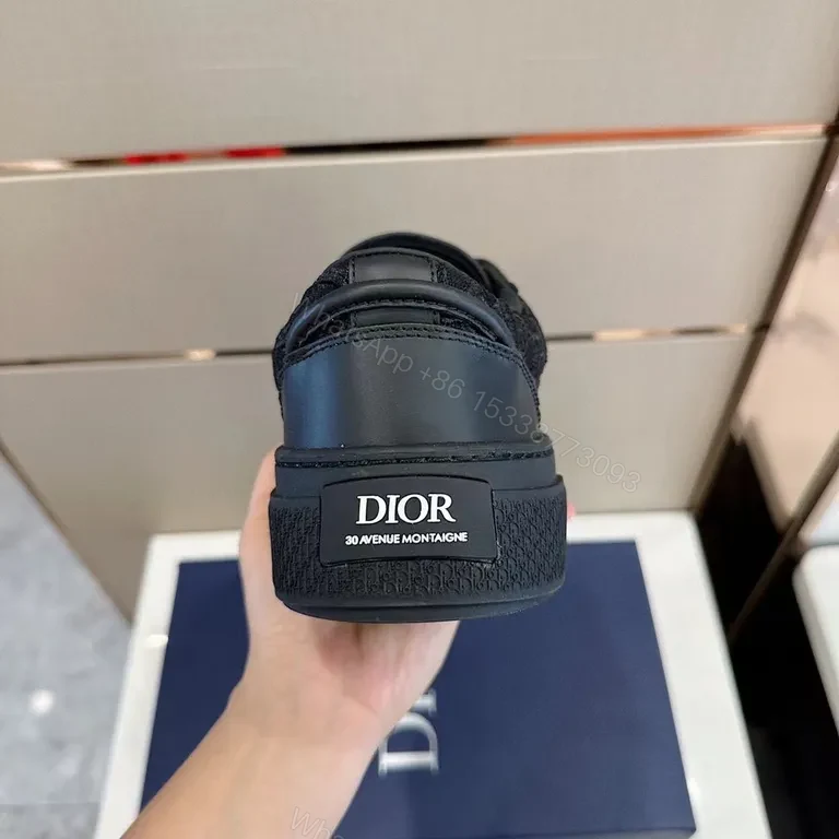View 7 of Black Monochrome Textured Sneaker - Subtle Dior-Inspired Luxury