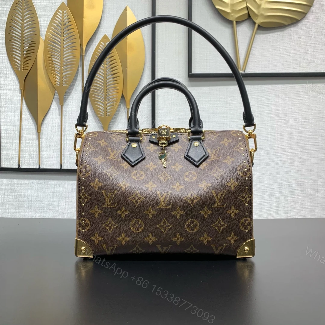 LV高仿Speedy Bandoulière黑手柄手提包 經典老花 — view 1