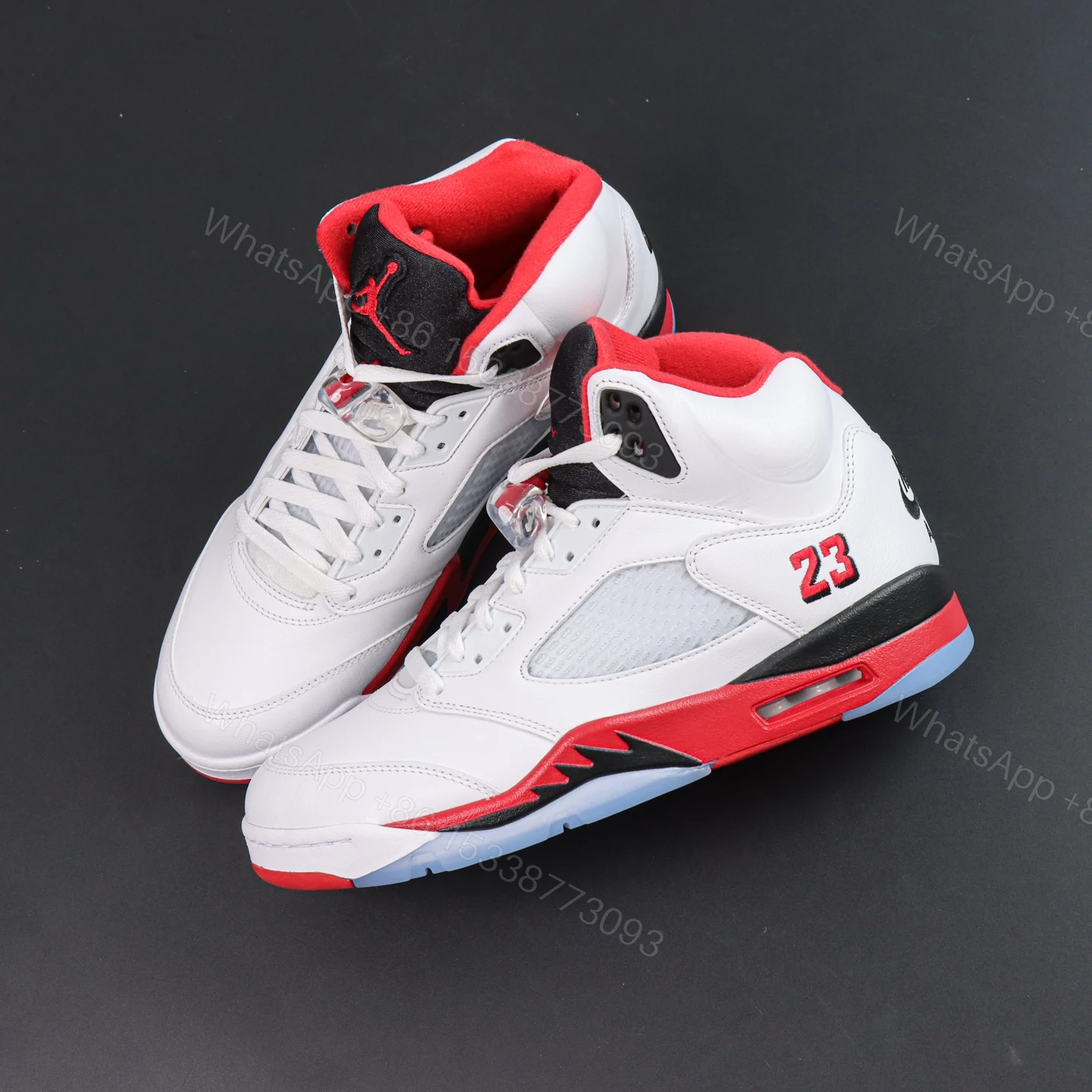 View 7 of Air Jordan 5 Retro “Fire Red” (Black Tongue) 2025 Reps