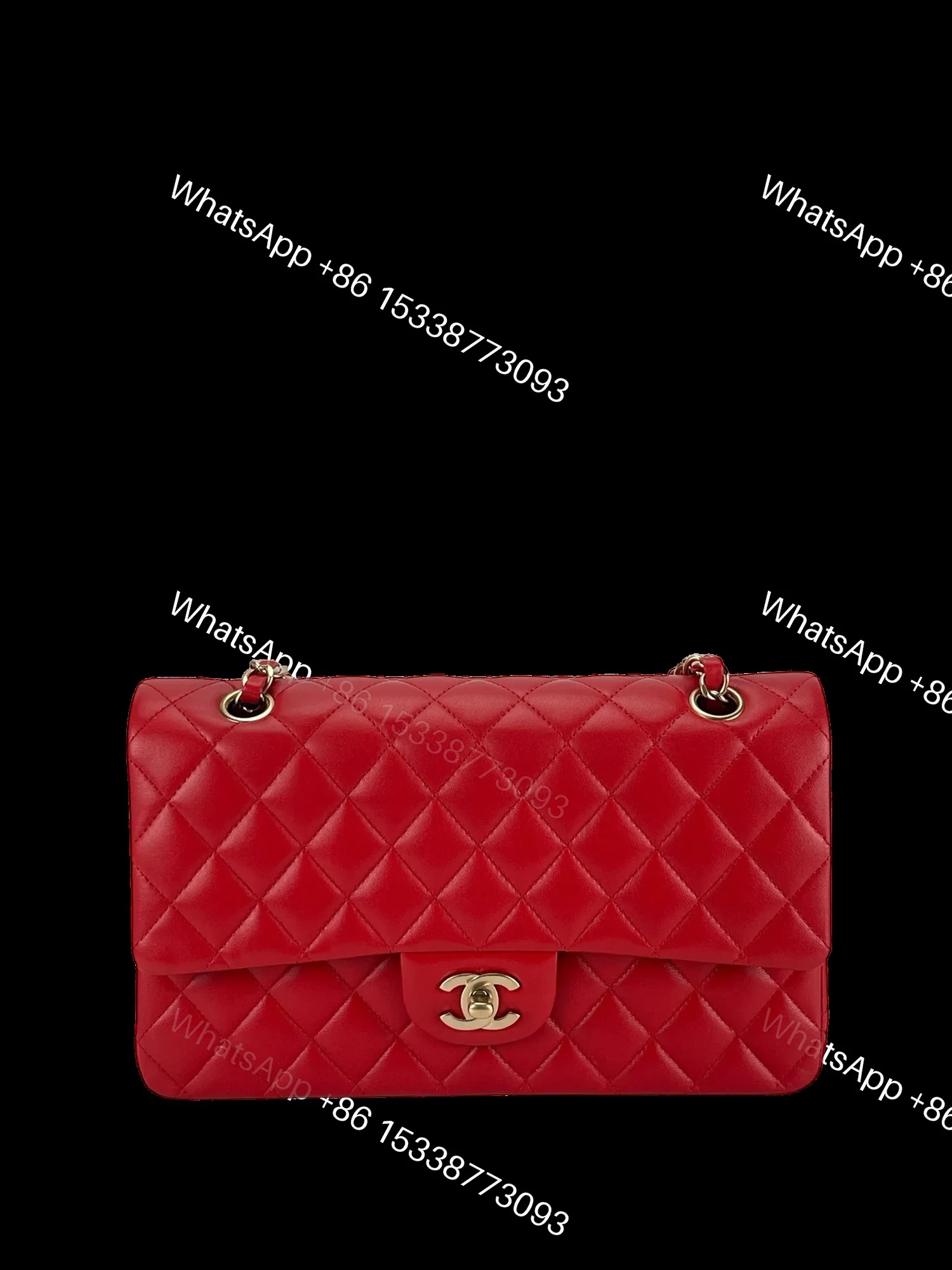 Chanel Classic Flap Red Lambskin Gold Hardware — view 1