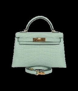 Hermès Kelly Sellier 20 Vert D’Eau Matte Alligator Gold Hardware — view 1