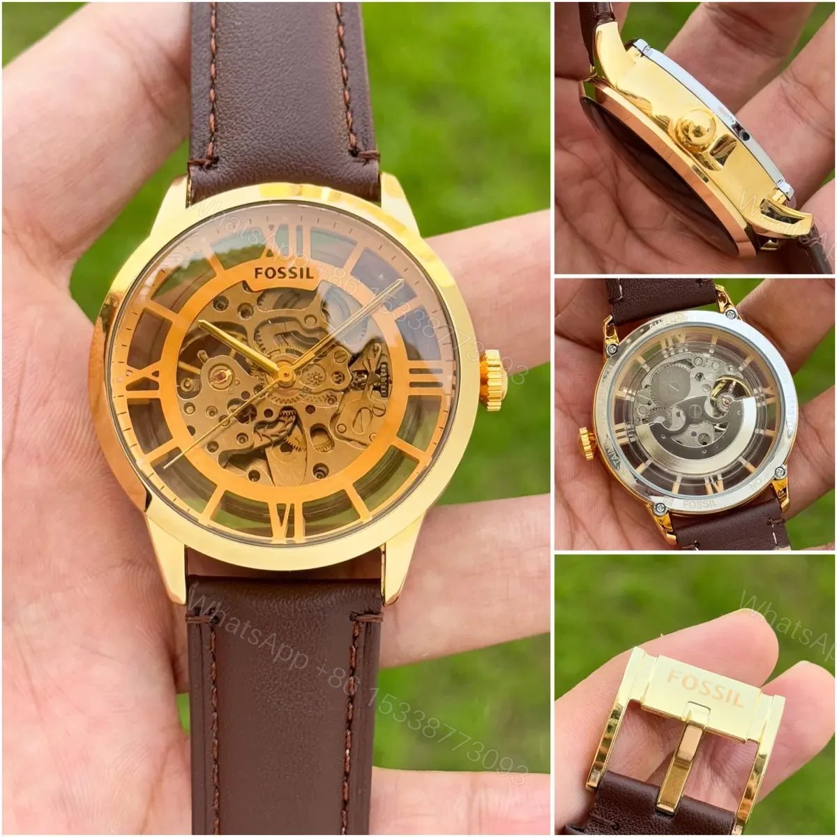 Fossil Automatic Brown Leather Strap 42mm — view 1
