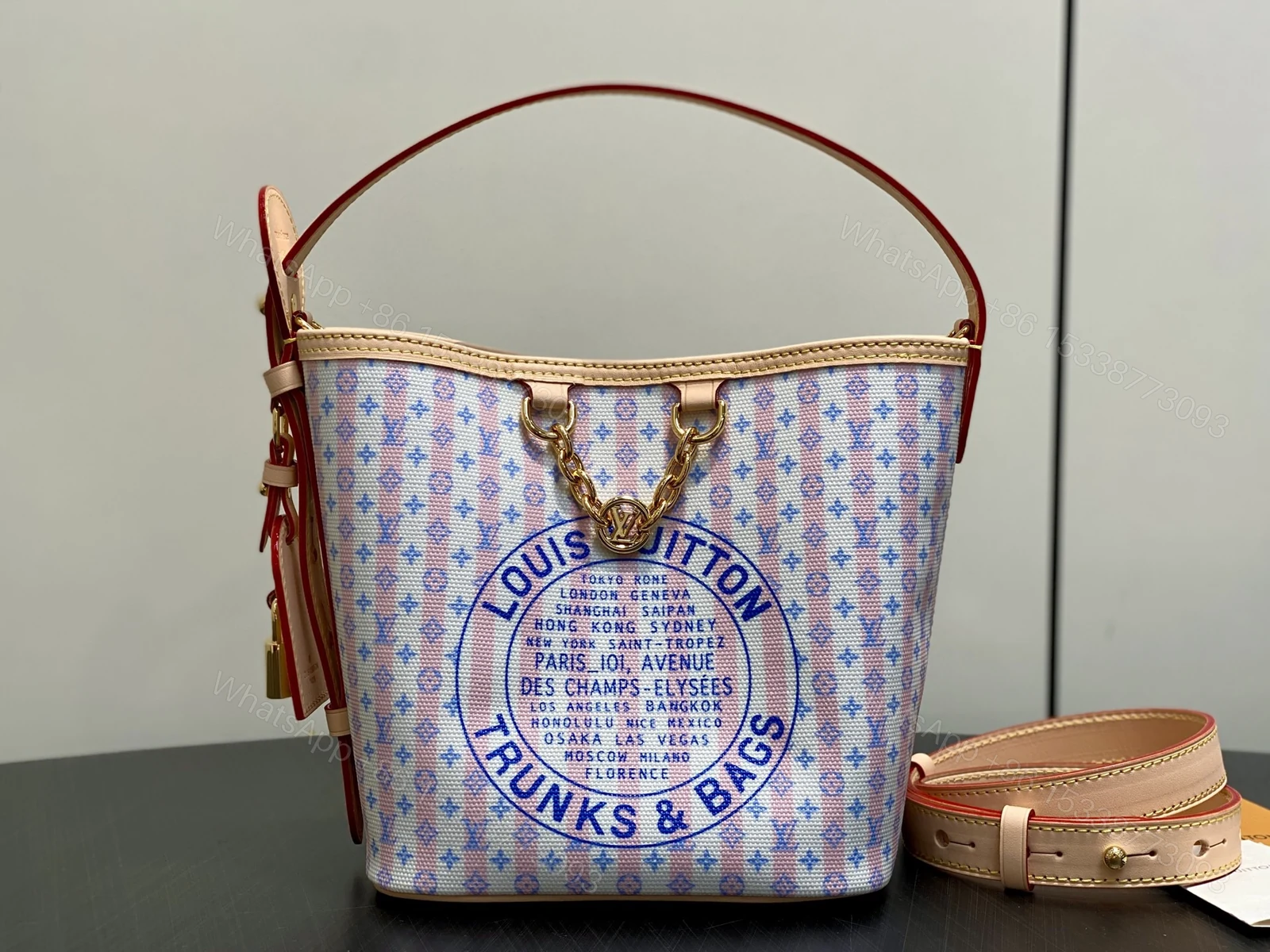 LV原單彩色Monogram Bucket水桶包 鏈條單肩斜背包 — view 1