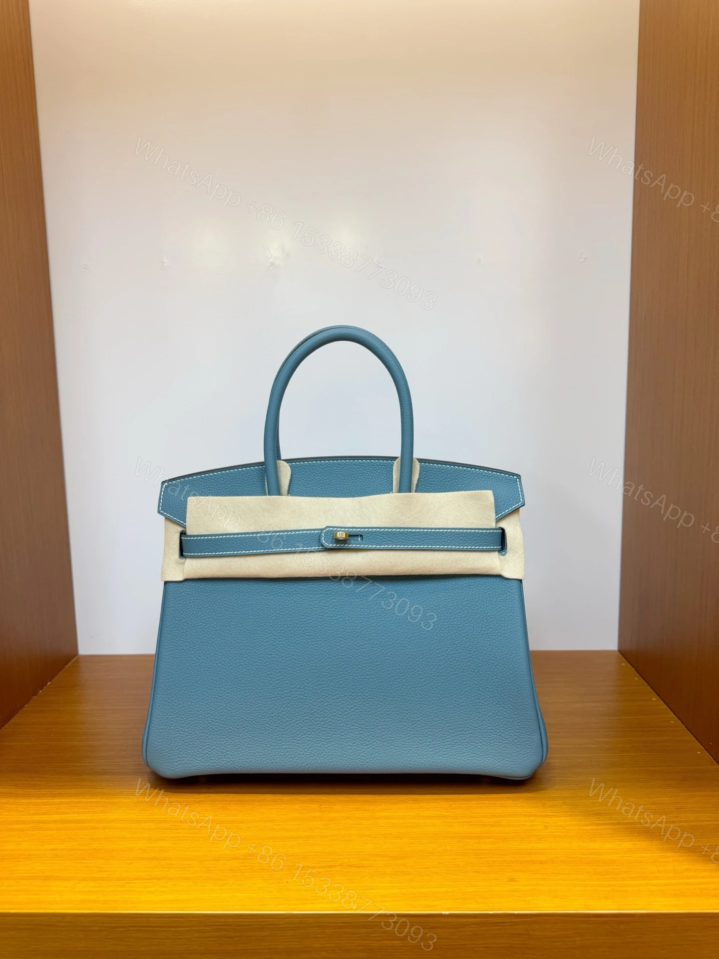 Hermes 一比一 Birkin 鱷魚紋手提包 天蓝色經典款 — view 1