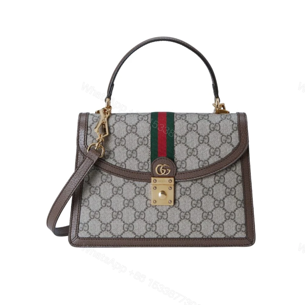 Gucci Ophidia Small Top Handle Bag Gray 25Cm 651055 96IWX 8745 — view 1