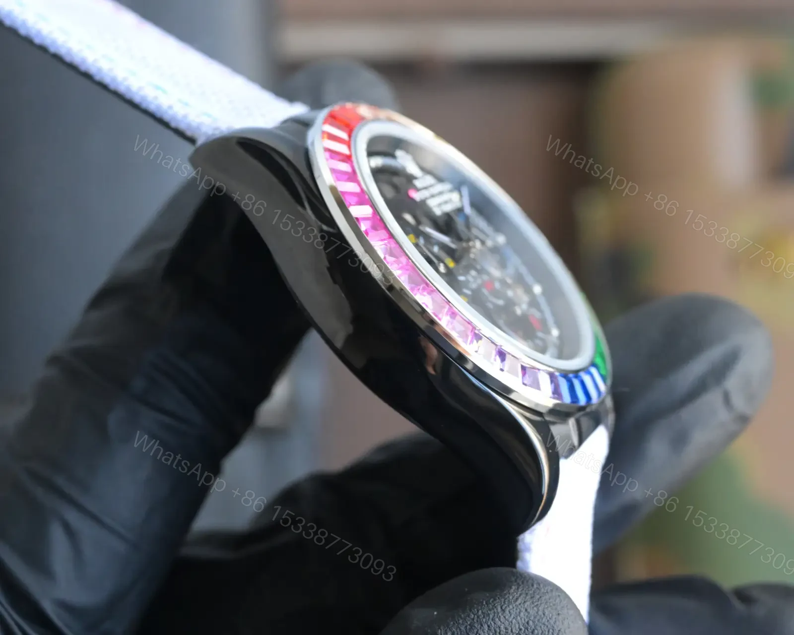 View 6 of Rolex Daytona Rainbow Skeleton Carbon Black Dial Blue Strap Edition 40mm RLX-DAY-RBW-SKL-CARB40-BLU