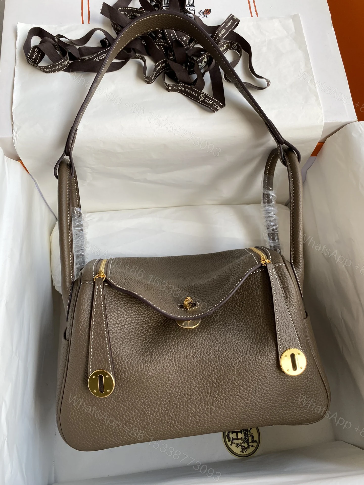 Hermes 一比一 Lindy琳迪包 咖啡棕色 Togo牛皮 手提肩背包 經典百搭款 — view 1