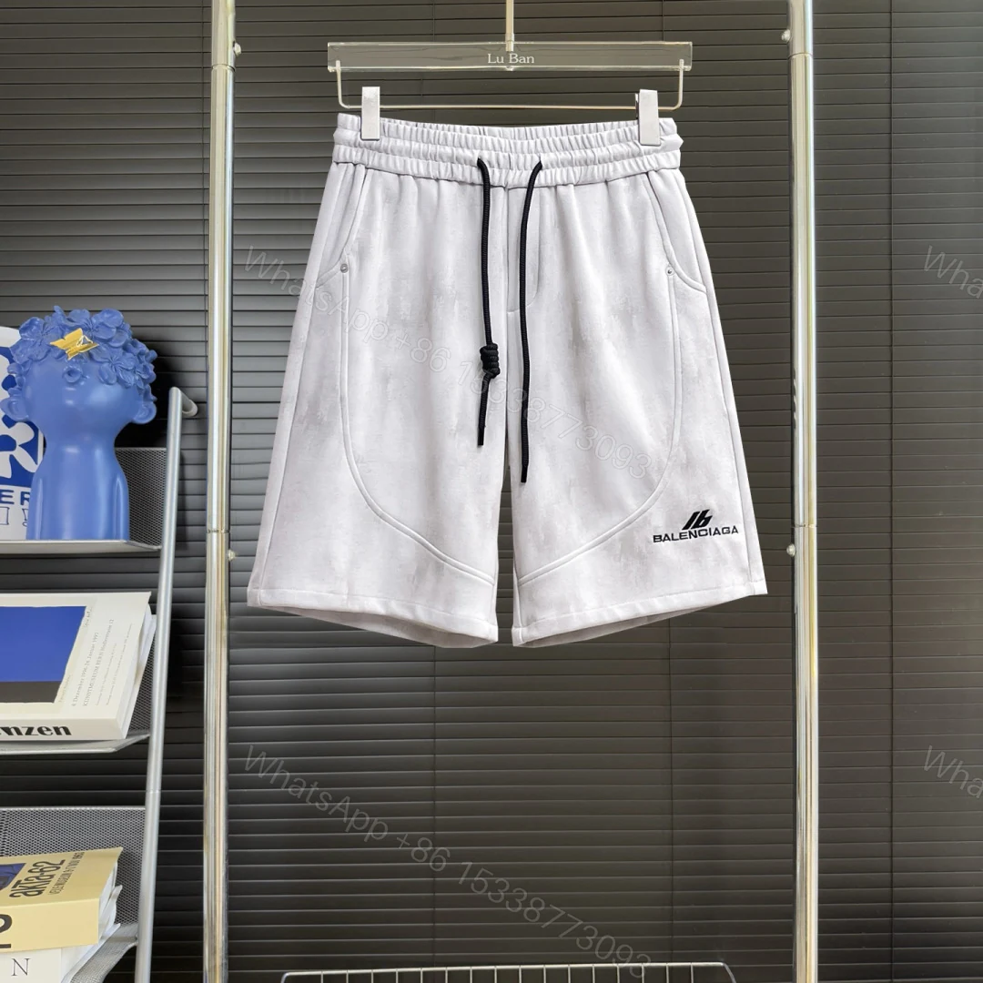 Balenciaga 高仿短褲 男款白色簡約運動寬鬆五分褲 — view 1