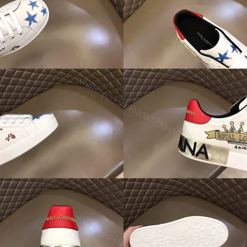 View 5 of DOLCE AND GABBANA LEATHER ROYAL LOVE PRINT SNEAKERS IN WHITE – DG103