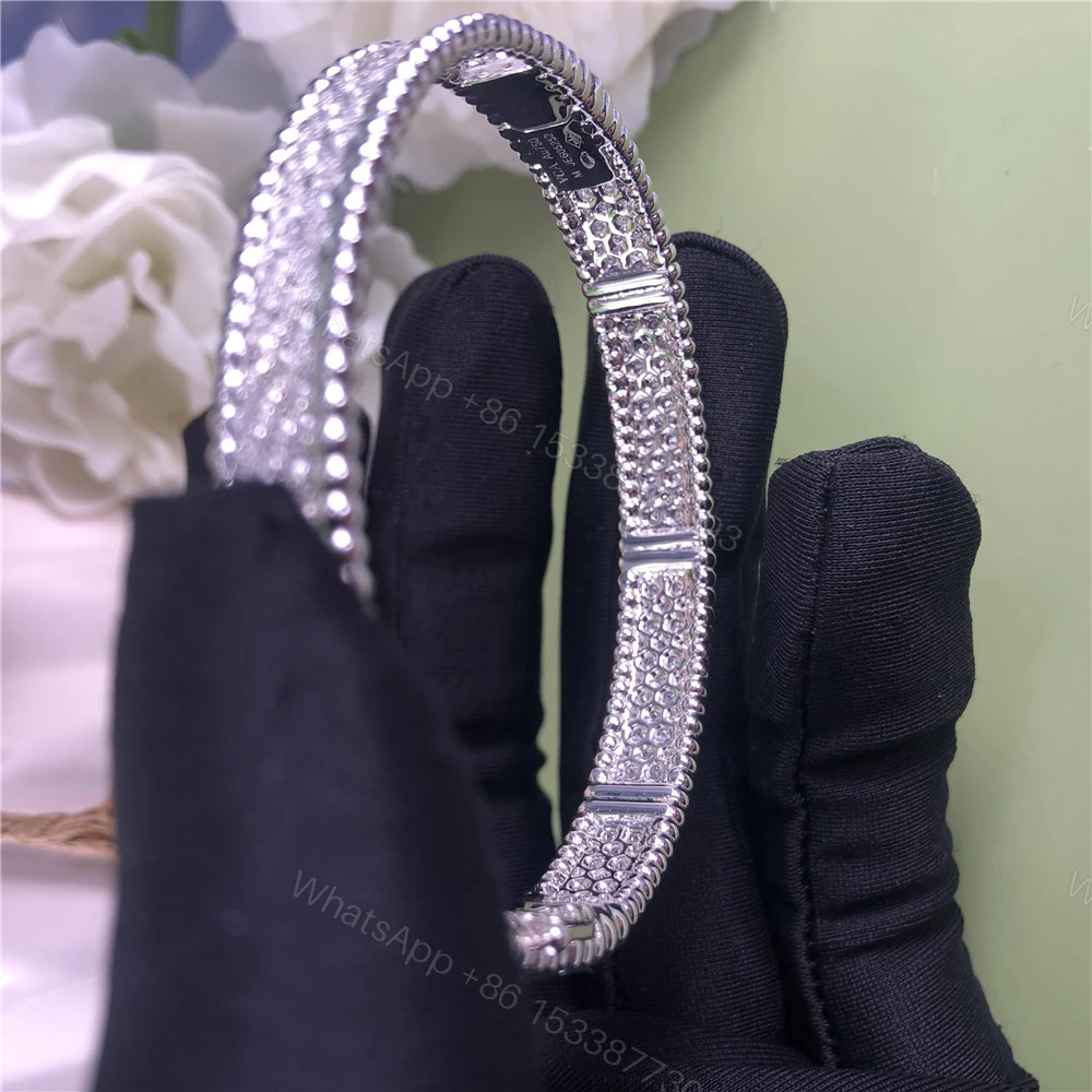 View 5 of Van Cleef & Arpels Perlee Diamond Bracelet 3 Row White Gold
