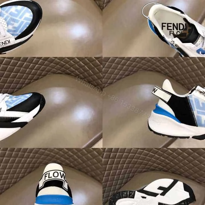 View 6 of FENDI FLOW LIGHT BLUE NYLON LOW TOPS SNEAKERS – FD02