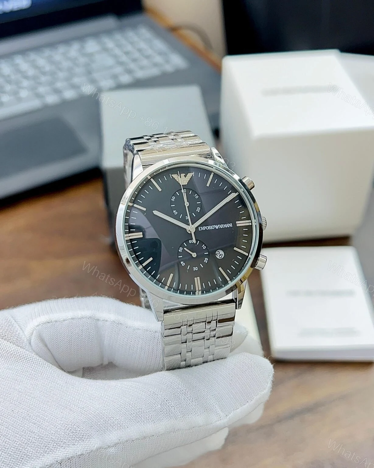 Emporio Armani AR0389 Black Dial Quartz 43mm — view 1