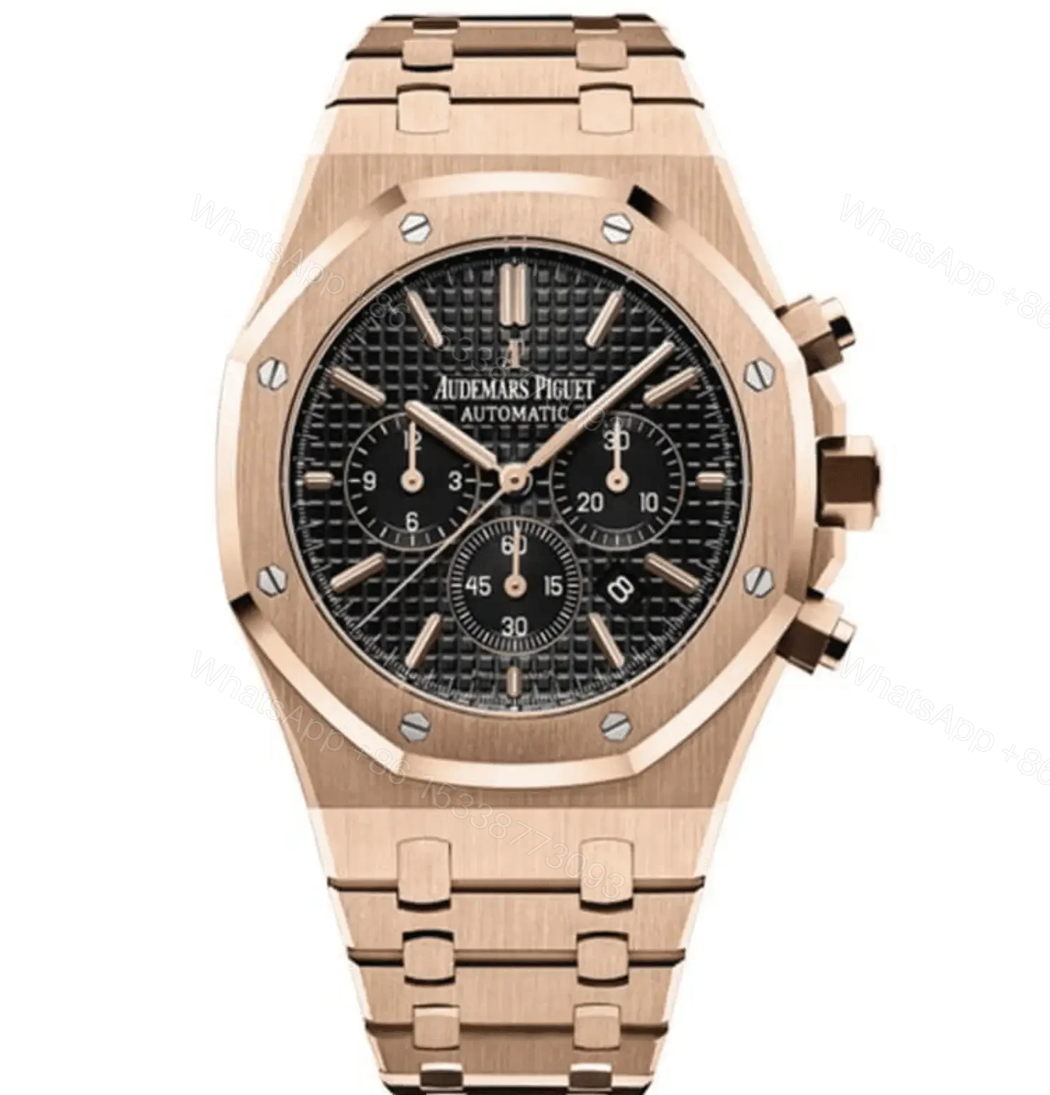 Replica AP Royal Oak – Rose Gold/Black Chronograph — view 1