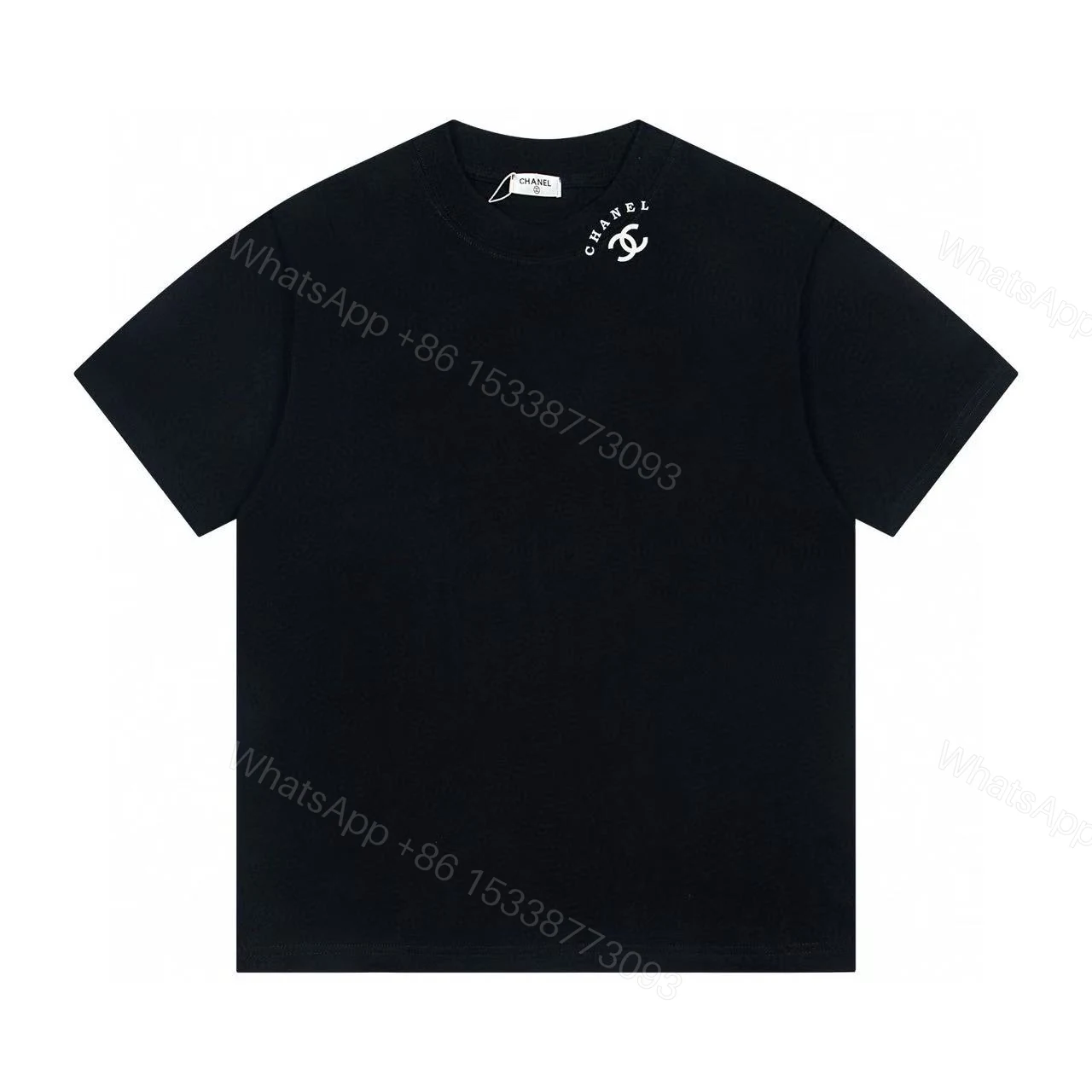 Chanel 一比一男款黑色刺繡LOGO T恤 領口設計極簡百搭款式 — view 1