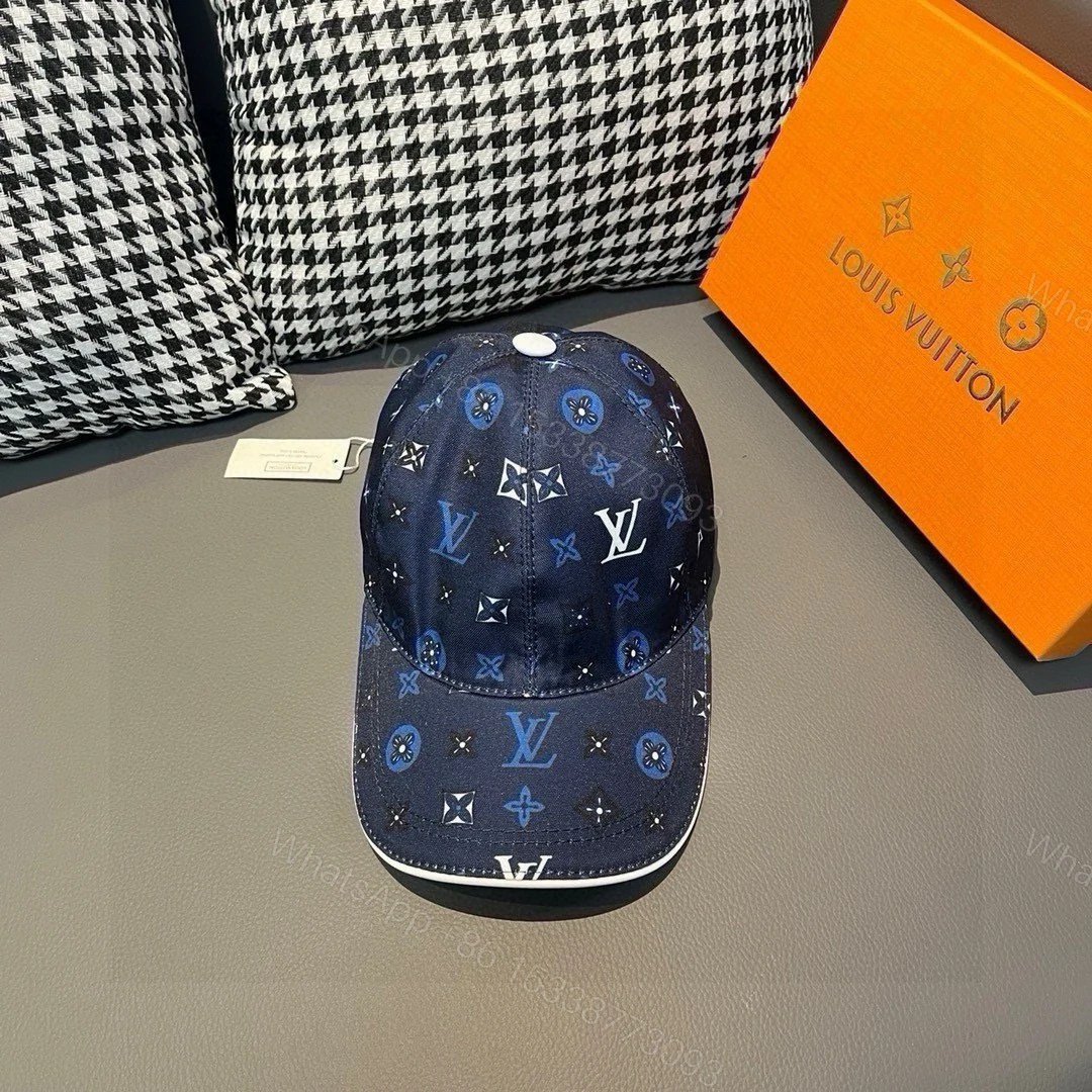 LV 高仿滿版LOGO棒球帽 經典深藍帆布款式 — view 1