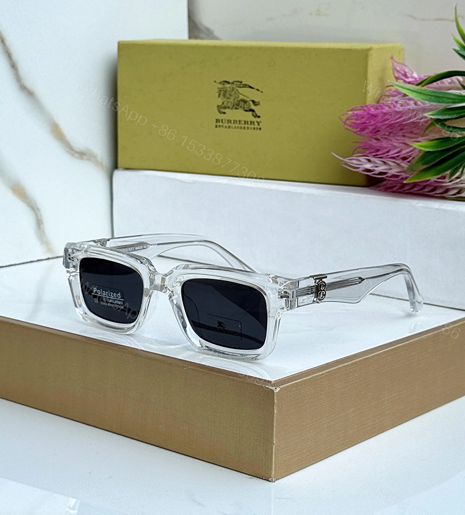 View 5 of Burberry Square Black Sunglasses