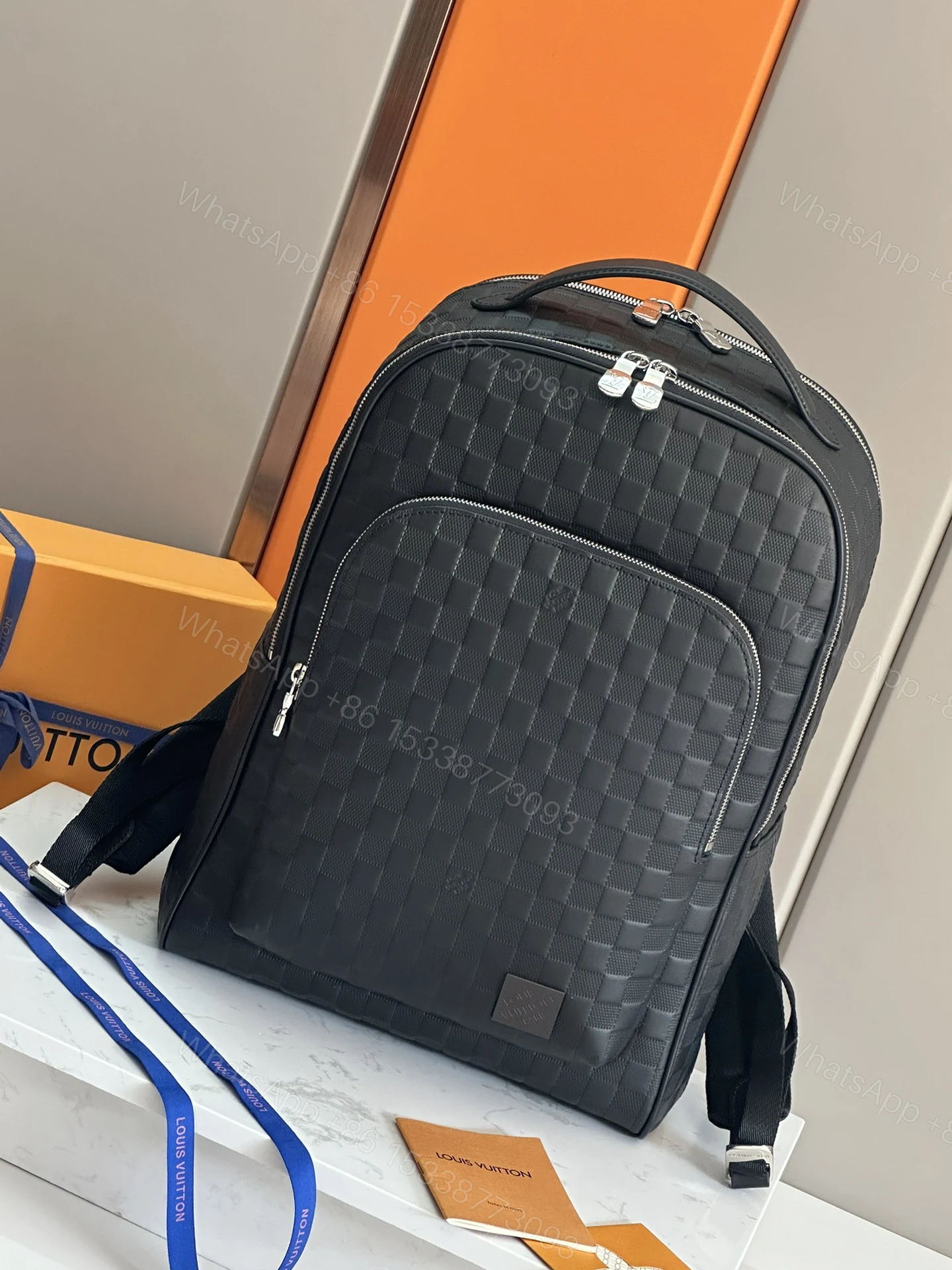 LV 高仿棋盤格後背包 N40501款 烘黑格紋設計 男士百搭通勤首選 — view 1