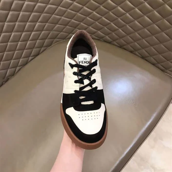 View 5 of Fendi Match Low-Top Sneakers In Black Suede – FD30