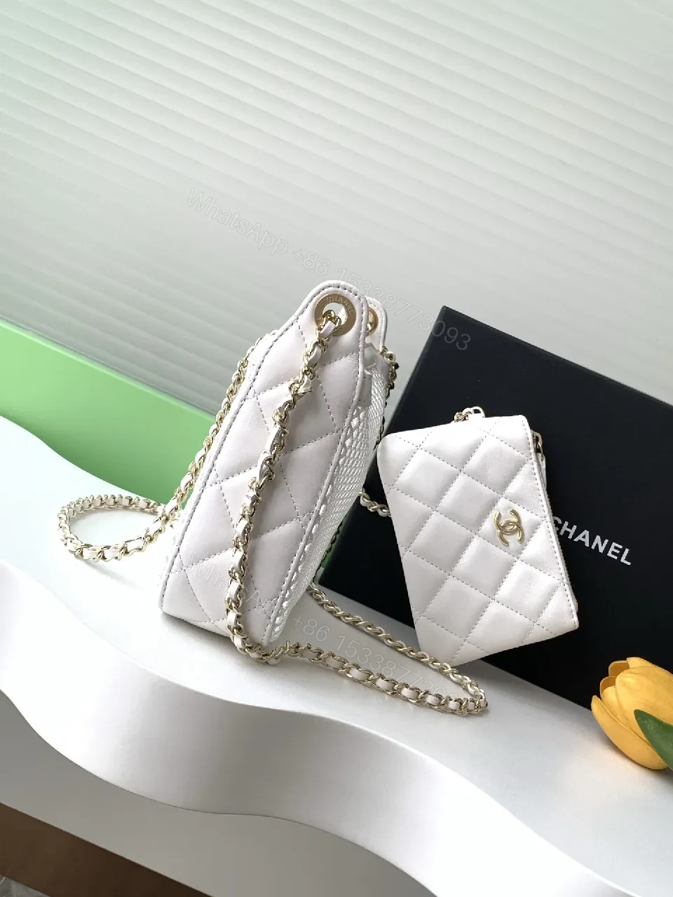 View 7 of White Mesh Shoulder Bag Chic Breathable Luxury