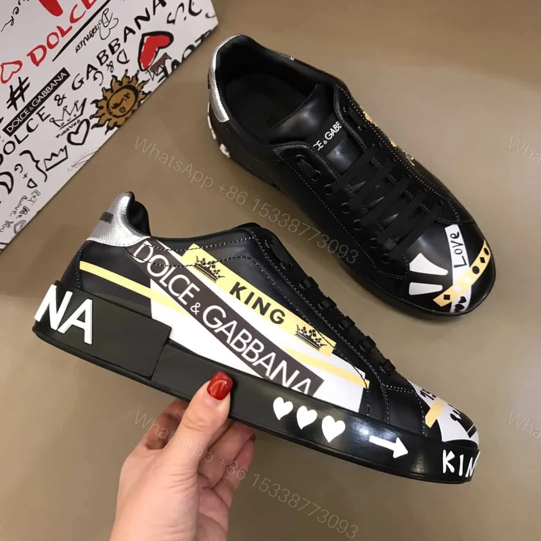 View 6 of DOLCE & GABBANA PORTOFINO SLIP-ON SNEAKERS IN PRINTED CALFSKIN – DG33