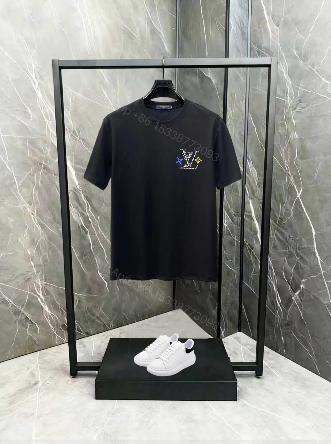 LV 一比一 男款 彩點Logo短袖T恤 潮流設計款 — view 1
