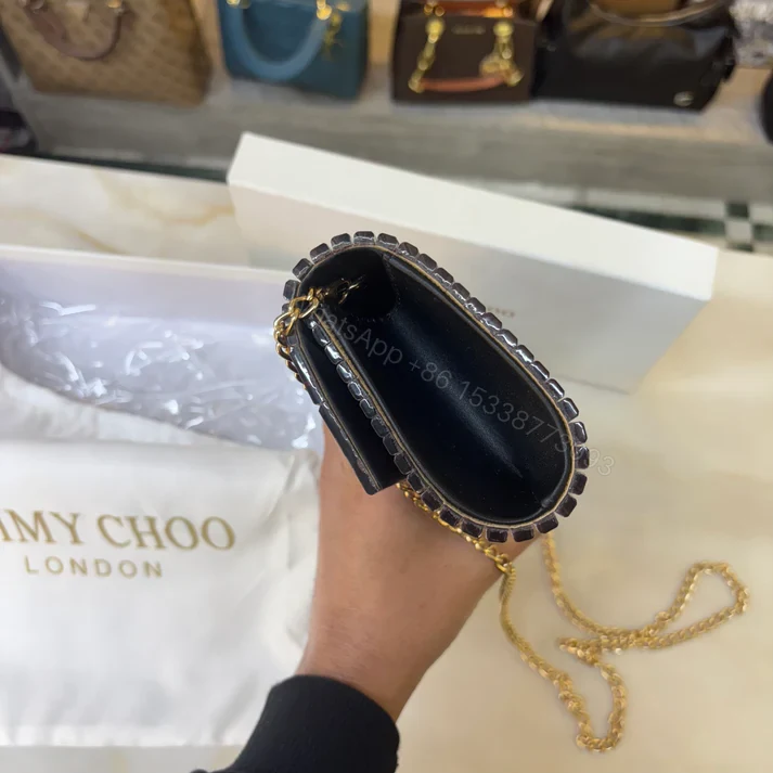 View 9 of FIRST COPY JIMMY CHOO VIOLET ORCHID SWEATIE CLUTCH HANDBAG