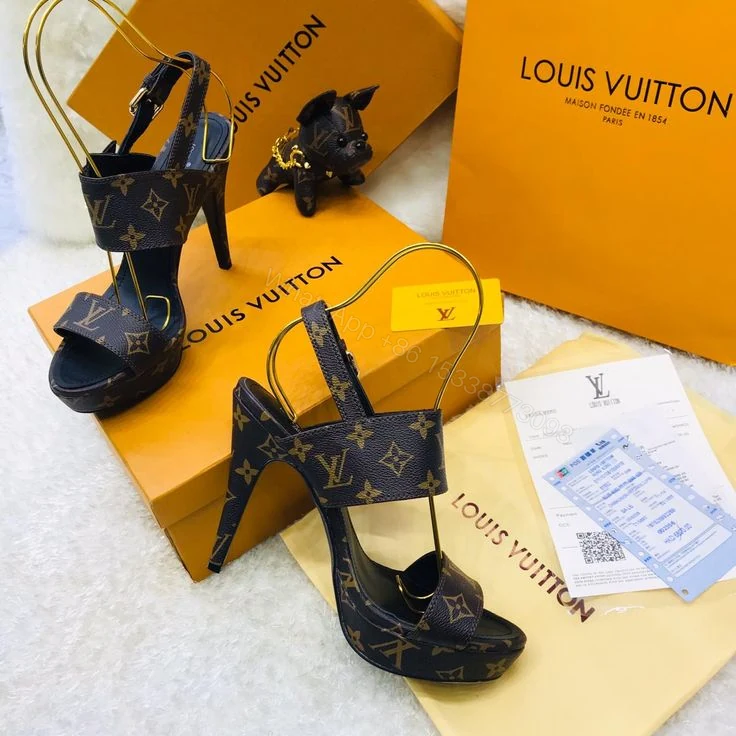 Louis Vuitton monogram strapless sandals — view 1