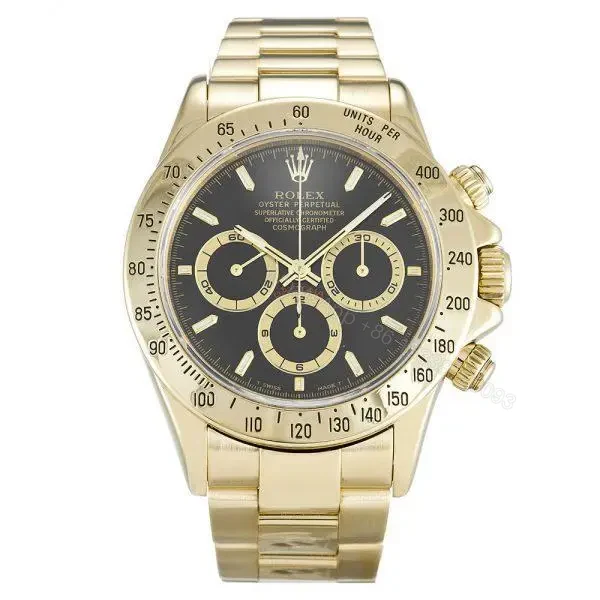 Rolex Daytona Gold Black Dial 116528 Replica — view 1