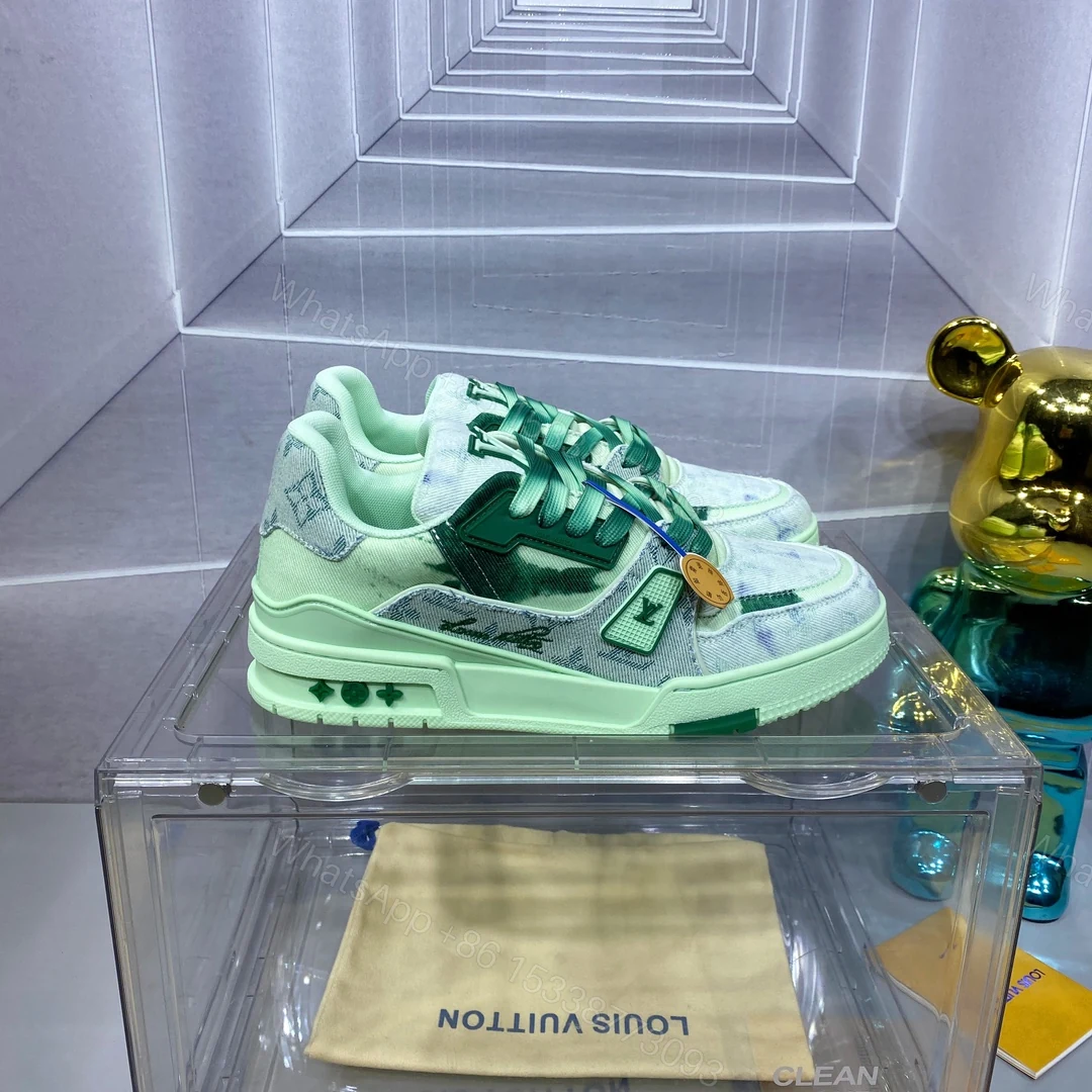 LV 高仿螢光綠 Trainer 球鞋 清新時尚百搭款 — view 1