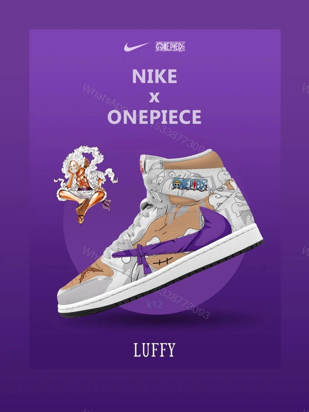Monkey D. Luffy V.6 Custom TS High Jordan 1 — view 1