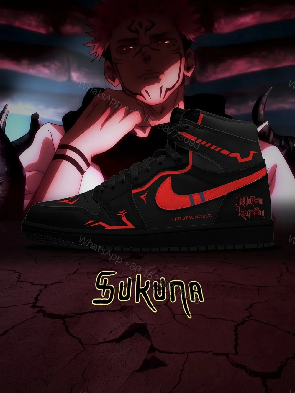 Ryomen Sukuna V.1 Custom High Jordan 1 — view 1