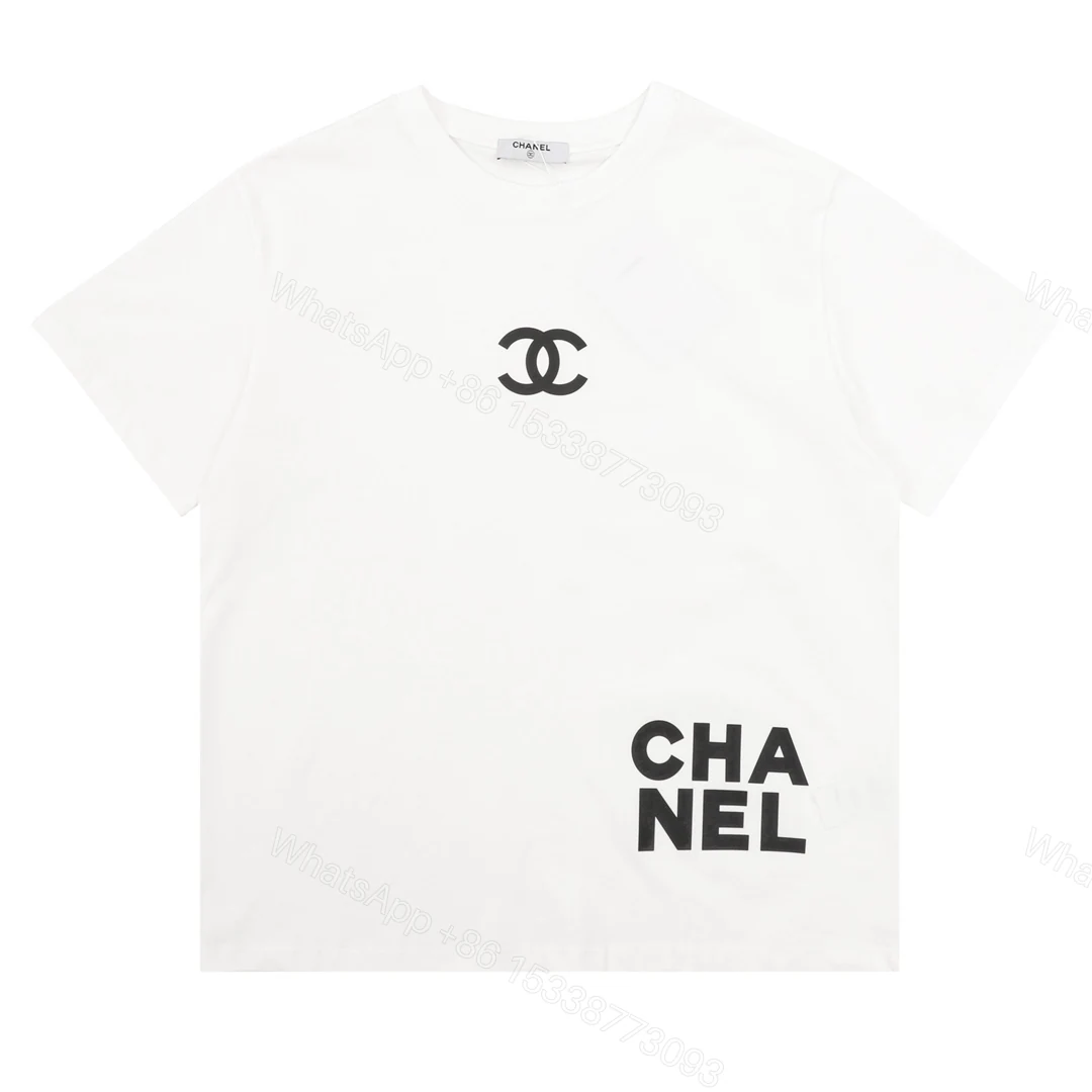 Chanel 一比一白色LOGO T恤 雙C+CHANEL字樣設計 男女通用款 — view 1
