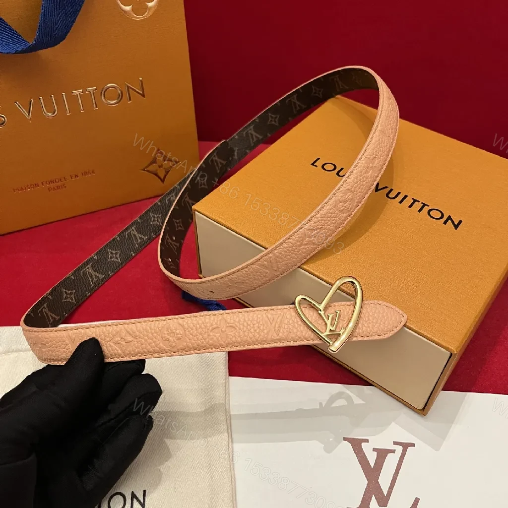 View 9 of Monogram-Trim Belt: Black Leather, Gold LV Buckle, Sleek Style