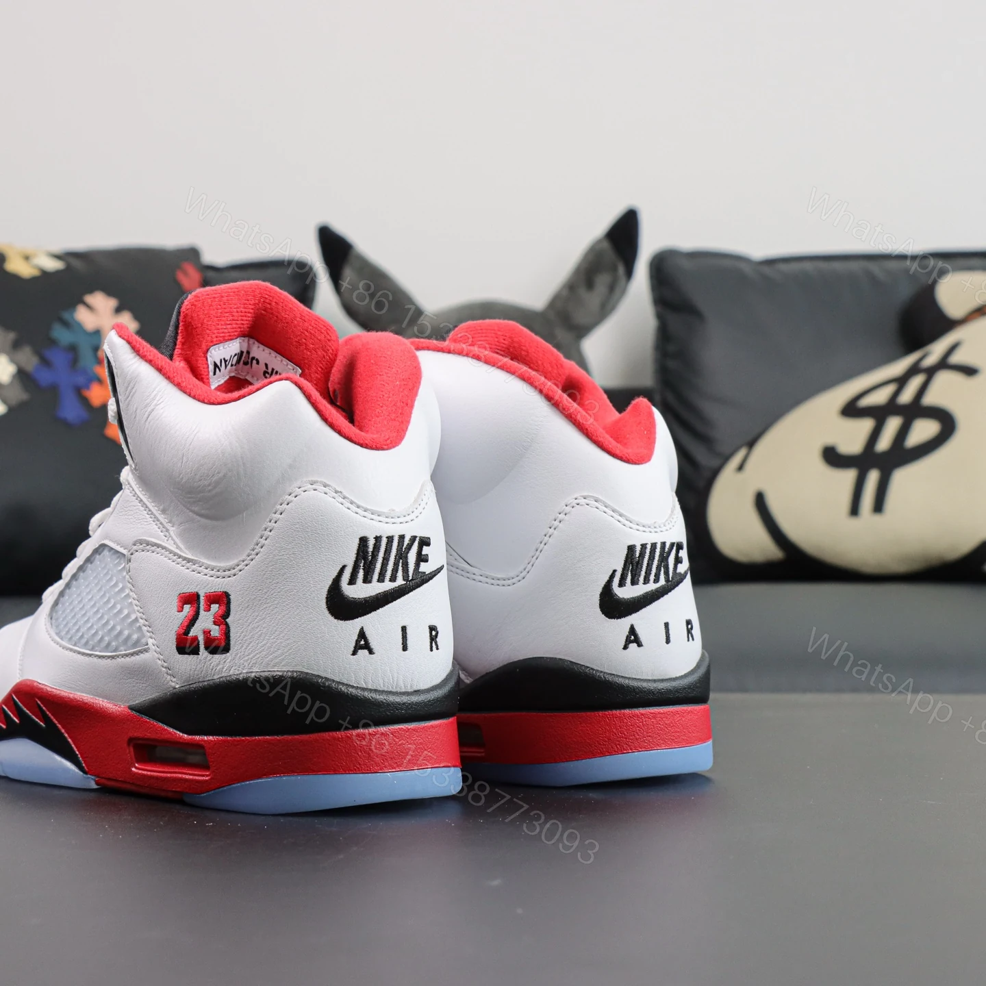 View 5 of Air Jordan 5 Retro “Fire Red” (Black Tongue) 2025 Reps