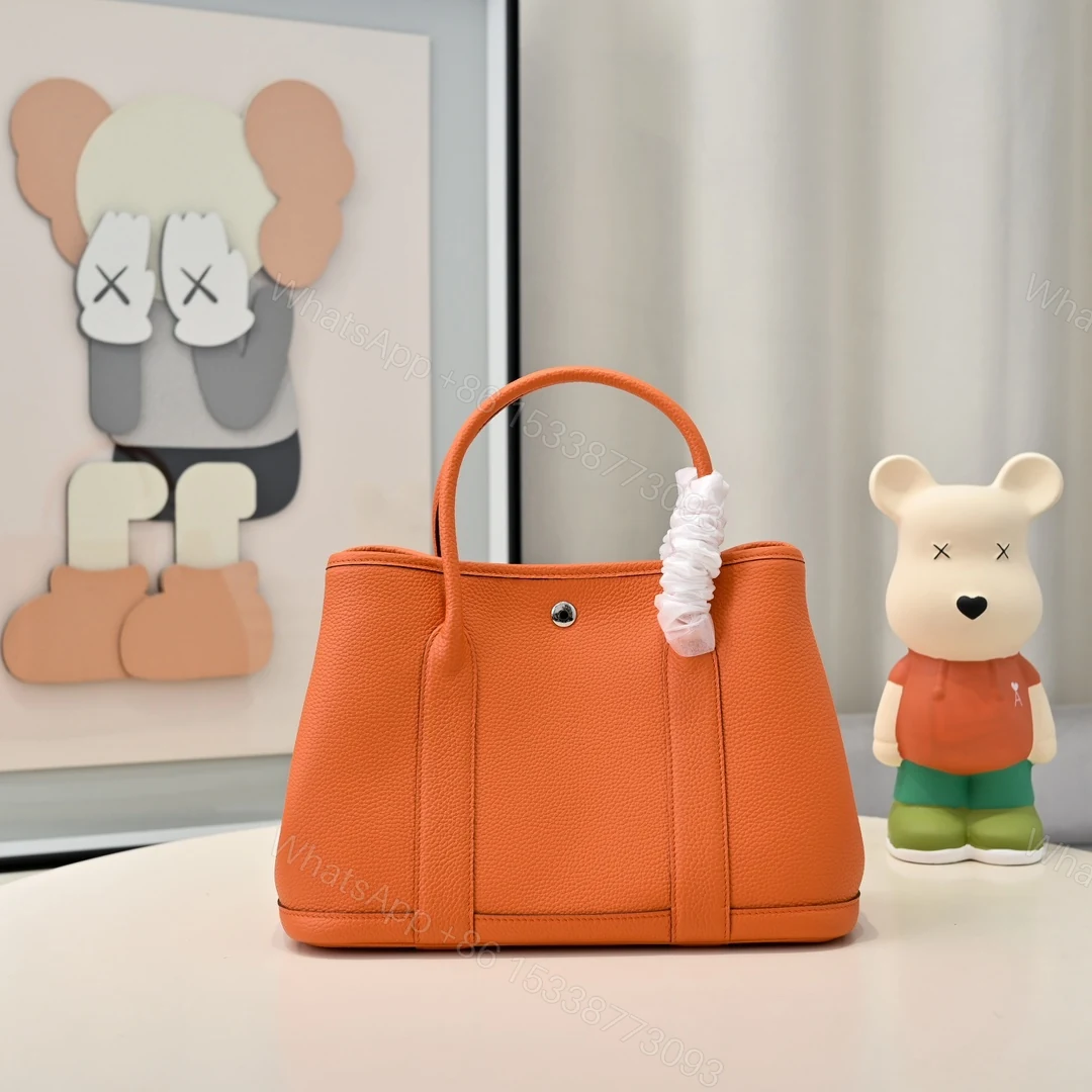Hermes 高仿 Garden Party 橘色全皮手提包 女款經典大容量托特包 — view 1