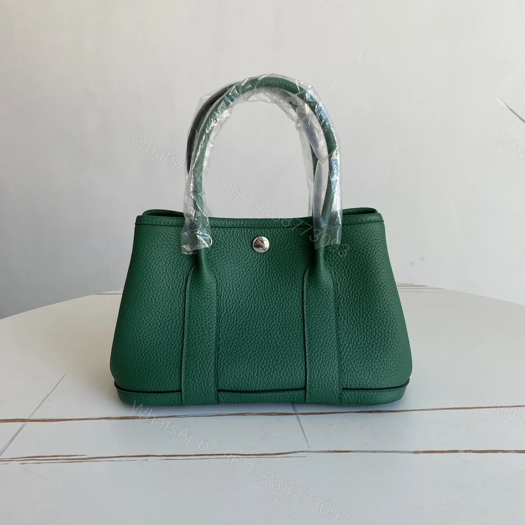 高仿Hermes Garden Party手提包 高端荔枝纹牛皮托特包 經典綠色款 — view 1