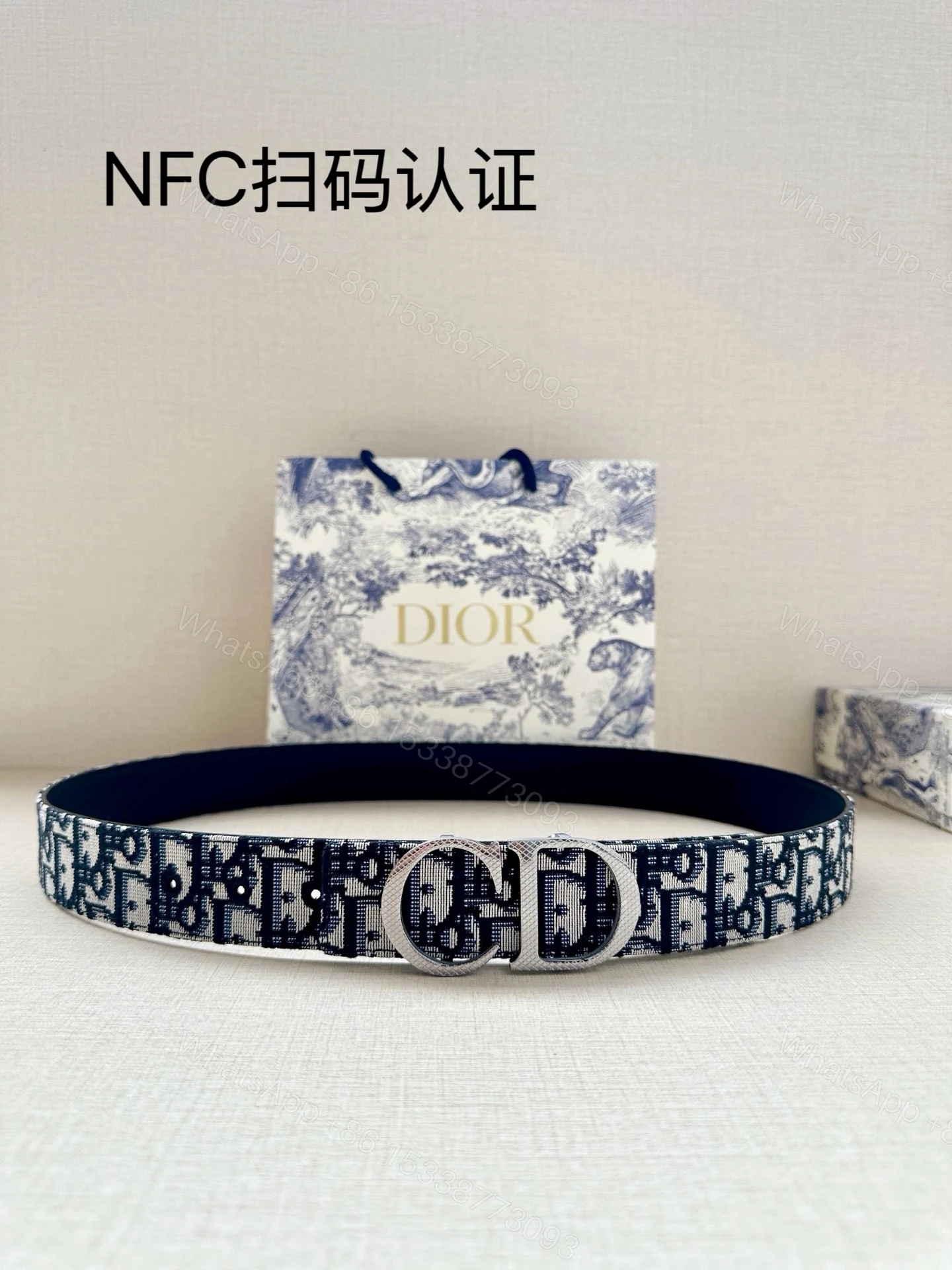 Dior高仿男女款CD滿版老花帆布皮帶復古時尚潮流百搭街頭風設計 — view 1