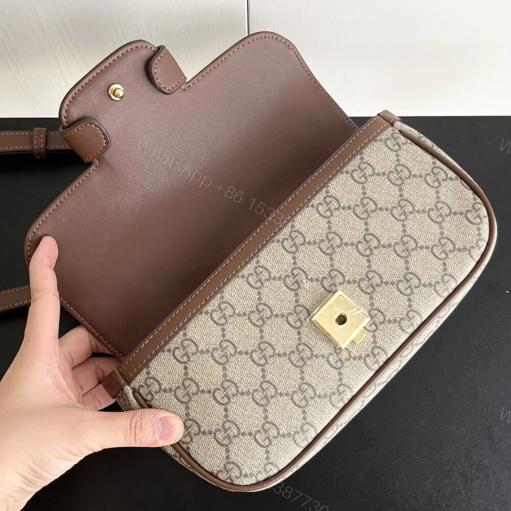 View 5 of Gucci Horsebit 1955 Small Top Handle Bag Beige And Brown 22Cm