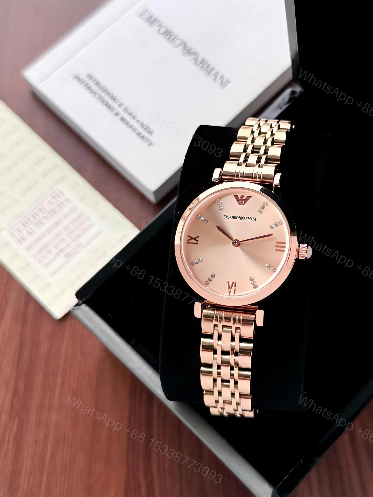Emporio Armani 32mm Rose Gold Diamond Dial — view 1