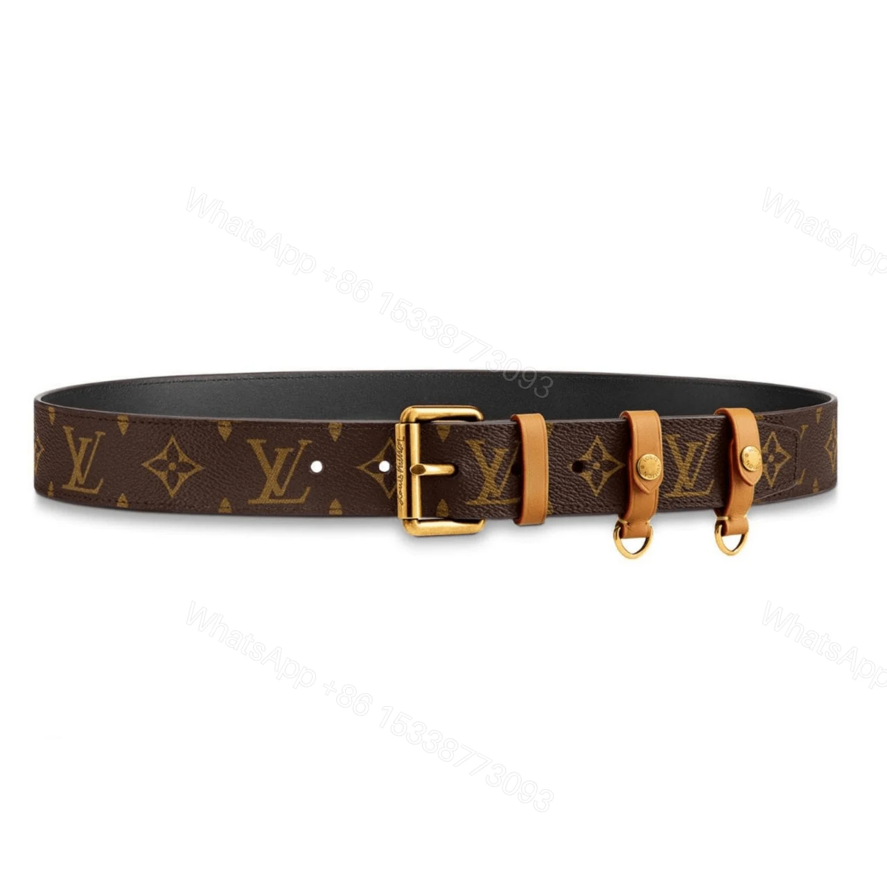 LOUIS VUITTON SIGNATURE BELT MONOGRAM 35MM BROWN – B112 — view 1
