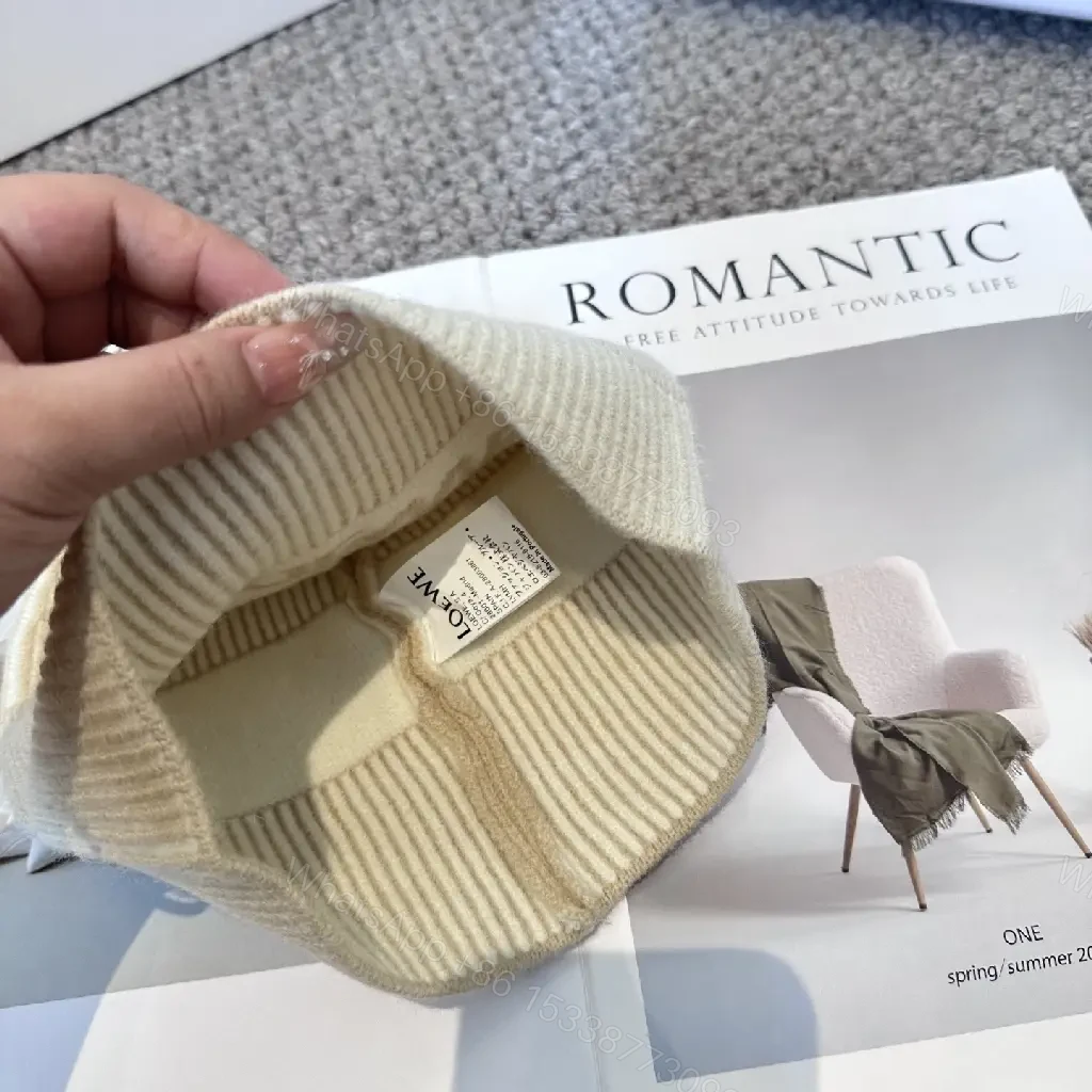 View 5 of Beige Knit Beanie – Subtle Logo, Lux Minimalist Style, Warmth