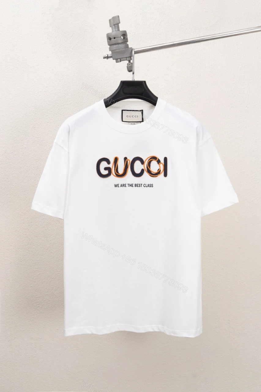 Gucci高仿短袖男T 白色刺繡LOGO款 夏季清爽實搭衣著 — view 1